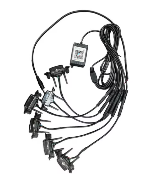 Kit lumini auto cu LED RGB 12V 6 capete grila masca control prin aplicatie telefon diverse jocuri de lumini sau lumina continua